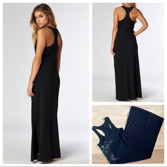 Fox Dresses & Skirts - FOX RACING BLACK TATTOO SIDE RACERBACK MAXI DRESS